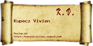 Kupecz Vivien névjegykártya